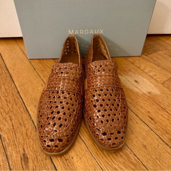 ✨🆕 NWB Margaux Andie cognac brown woven leather loafer, 38N - Picture 4 of 10
